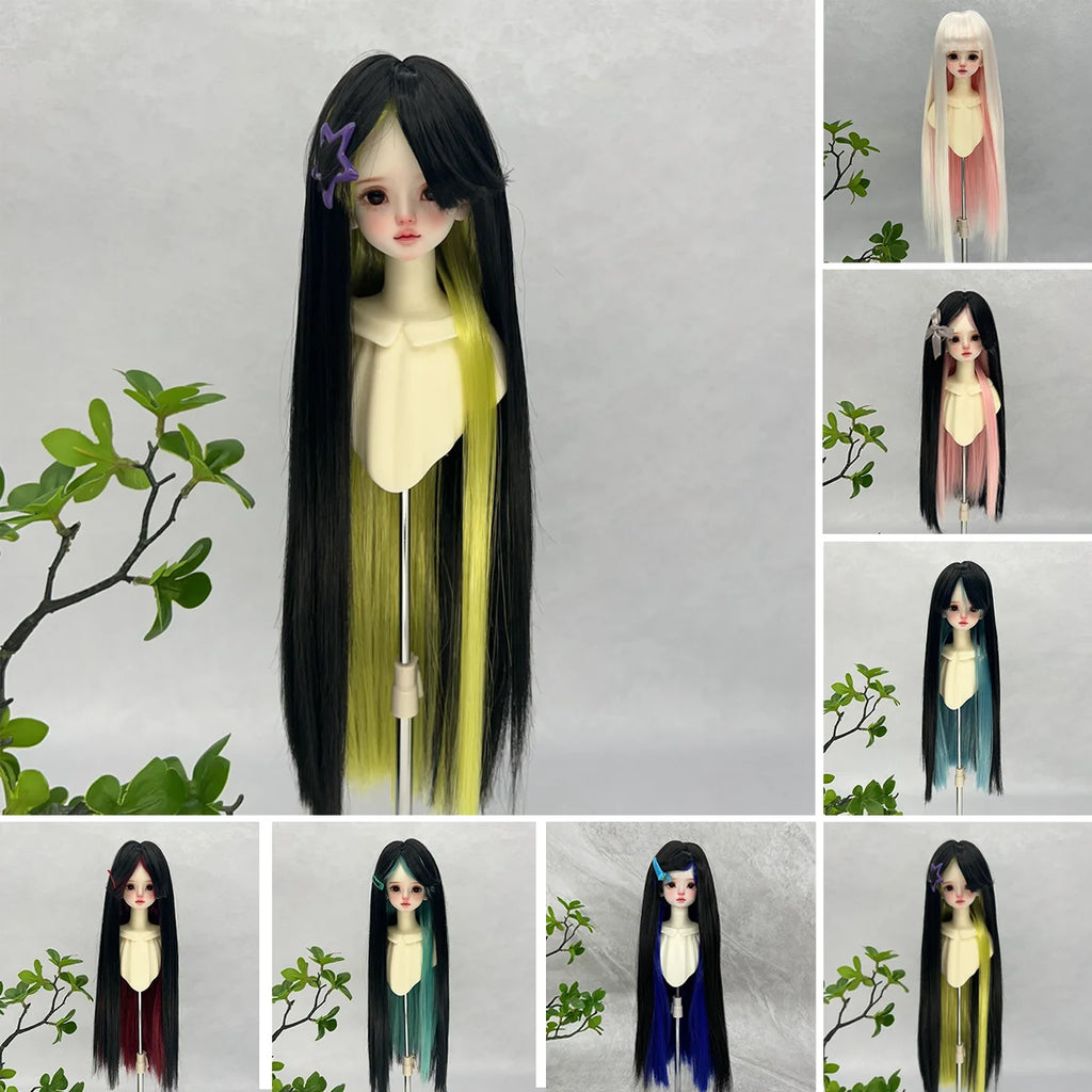 1/3 1/6 BJD/SD Doll Wig With Bangs Long Straight Wig Synthetic Wig For Girls Diy Bjd Wig Accessories