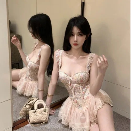 Sexy Floral Print Fibone Bal Spwear Slimming Pad Chest Strap Pure Desire Spring Summer New Sle Floral Patterned Vest