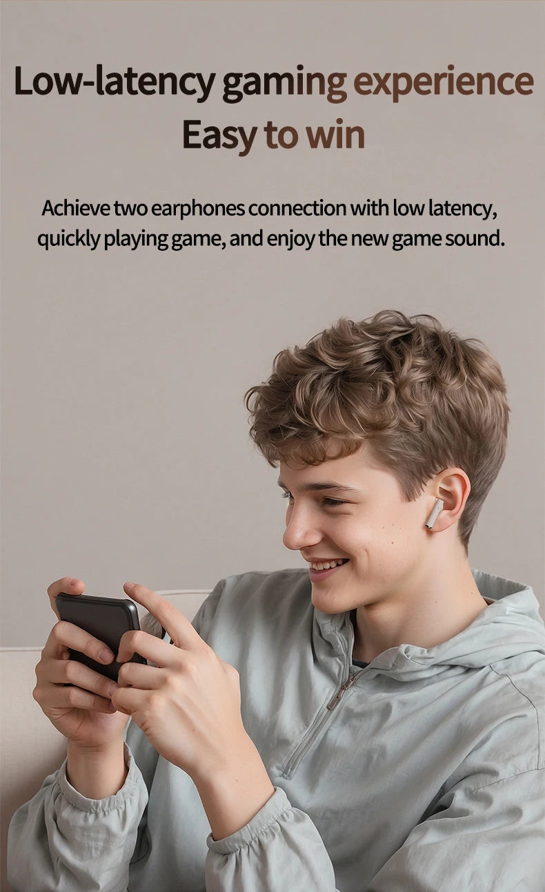 2025 New TWS Wireless Earphones with 5.4 Bluetooth 36 Hours Play Back Sport Earbuds with LED Display Headphones and Built-in Mic