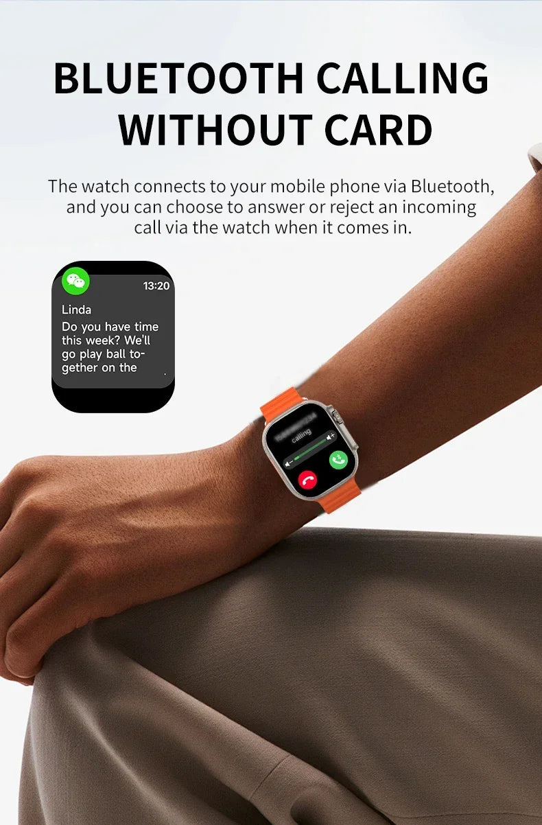 2025 BW9 Smartwatch SIM Card Bluetooth Calling 2.01-inch Screen Telescopic Camera Full Network Coverage Step Counting Recording