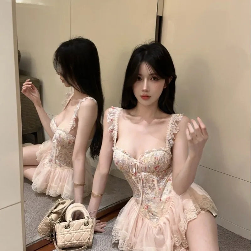 Sexy Floral Print Fibone Bal Spwear Slimming Pad Chest Strap Pure Desire Spring Summer New Sle Floral Patterned Vest