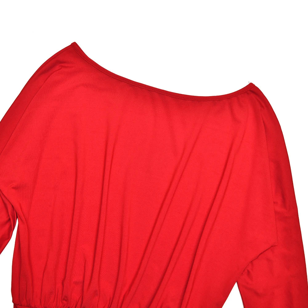 Oniflyme Inclined Shoulder Long Sleeve Crop Tops Women Fashion Streetwear Solid Off Shoulder Casual T-shirts Female Sexy Tee Top