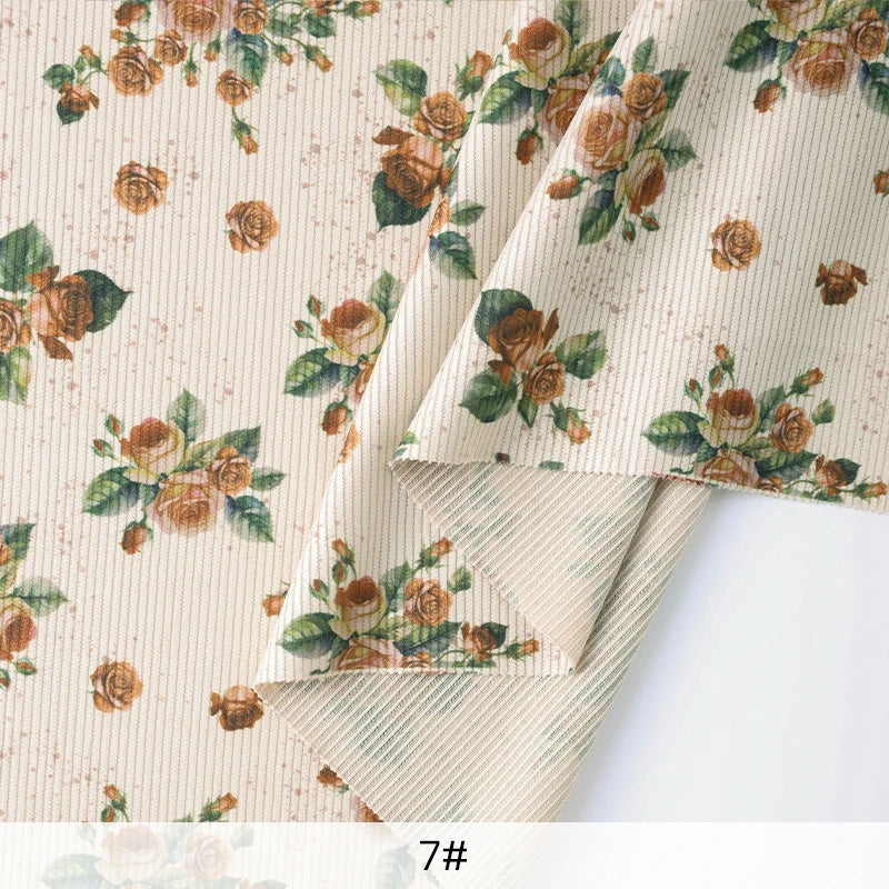 0.5/1/2Yard Ribbed Corduroy Fabric Vintage Style Colour Print Spring Autumn DIY Sewing Fabric Making Pants Jacket Clothing Cloth