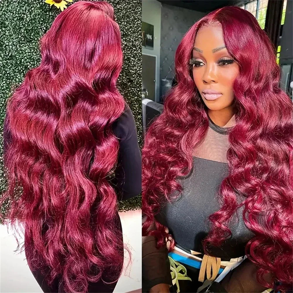 Lafino Loose Body Wave 13x4 Lace Frontal 99j Hd Lace Frontal Wig 13x6 Burgundy Human Hair Wig Colored Human Hair Wigs For  Women