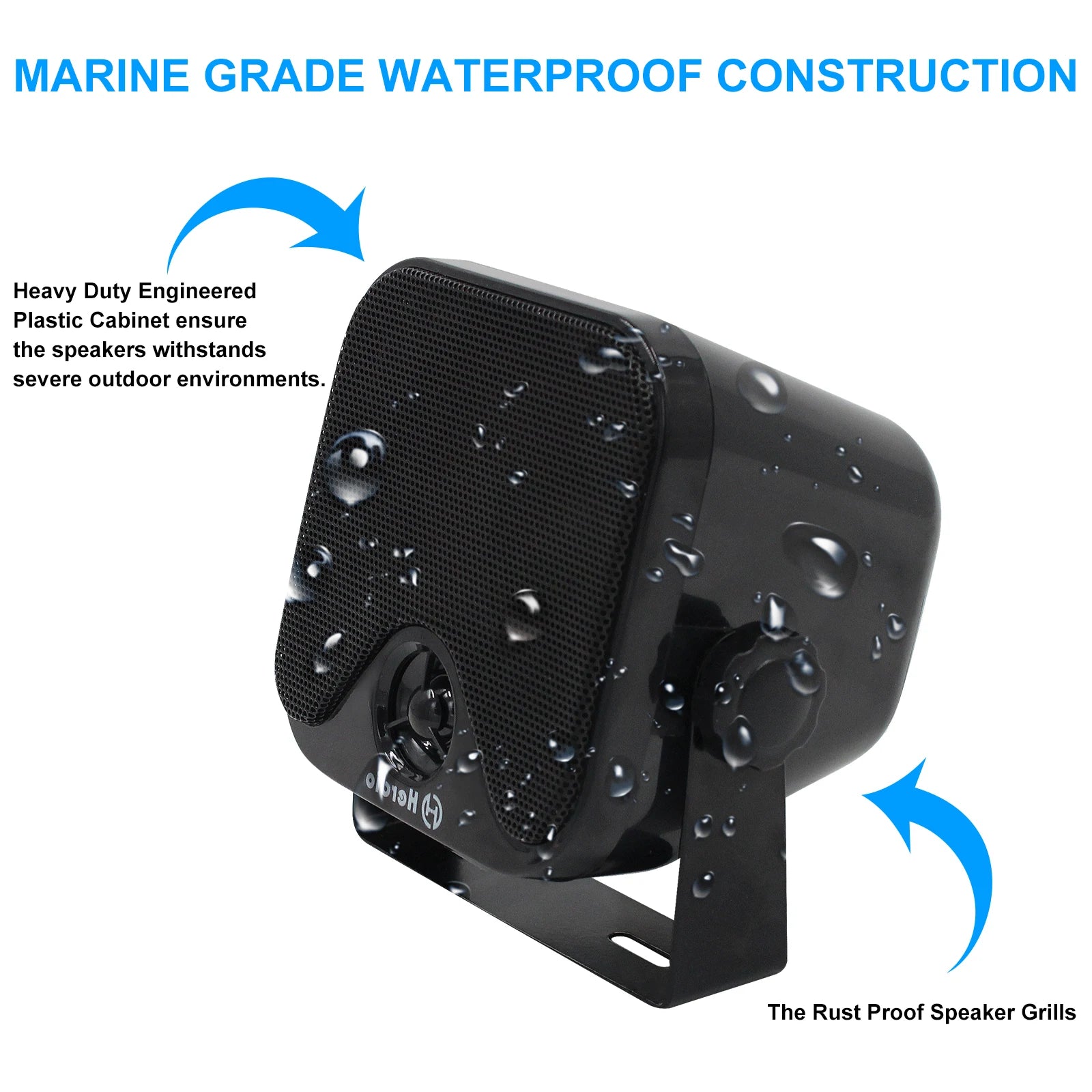 Herdio Waterproof Marine Speakers 100W 4 Inch Motorcycle Audio Speaker Heavy Duty Music Sound System For outdoor ATV UTV