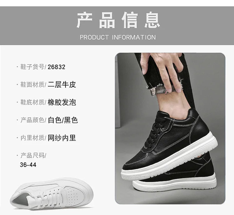 Luxury Elevator Shoes Men Women Sneakers Height Increasing Invisible 6 8 10CM Heighten Sports Man Taller Lift White Shoes