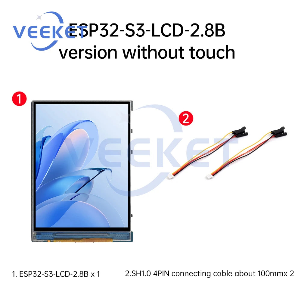 ESP32-S3 2.8 Inch LCD Screen Wifi Bluetooth Development Board Capacitive Touch Display Development Board Optional