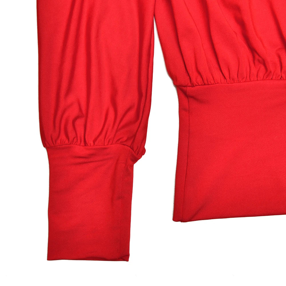 Oniflyme Inclined Shoulder Long Sleeve Crop Tops Women Fashion Streetwear Solid Off Shoulder Casual T-shirts Female Sexy Tee Top