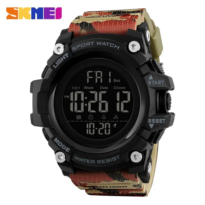 SKMEI 1384 Waterproof Sport Electronic Watch for Men Military Digital Mens Wristwatches Shockproof Clock 1358 Reloj Masculino