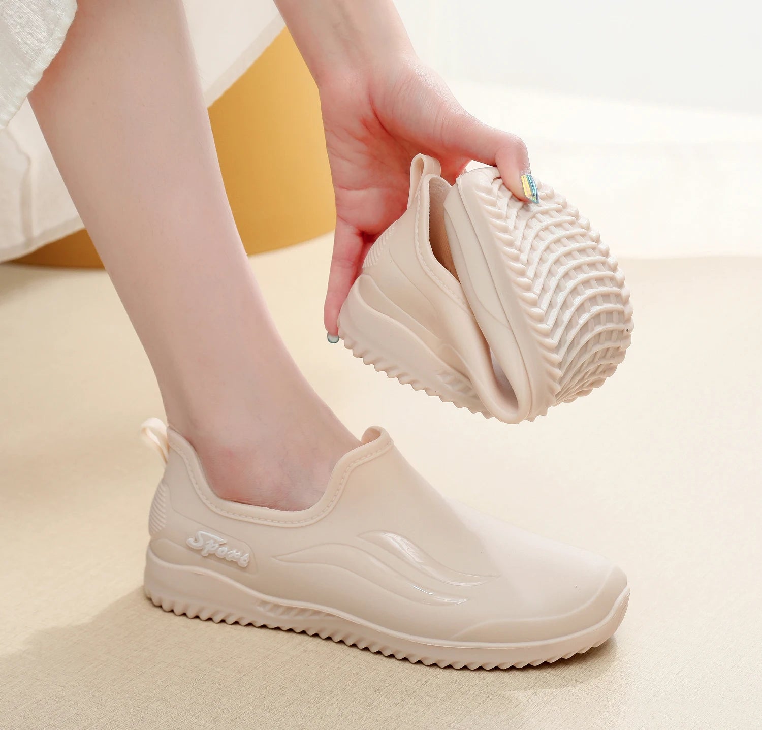 Low-top Rain Boots Women's Kitchen Water Boots Waterproof Exterior Wear Casual Flat Work Non-slip Lightweight Men's Rain Boots