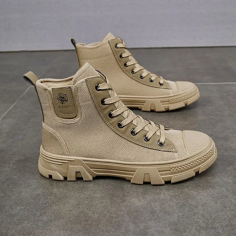 Man Shoes Lace Up Warm Industrial Safety High Cut Boots for Men with Fur Work Winter Footwear Cheap Casual Classic Non Slip Y2k