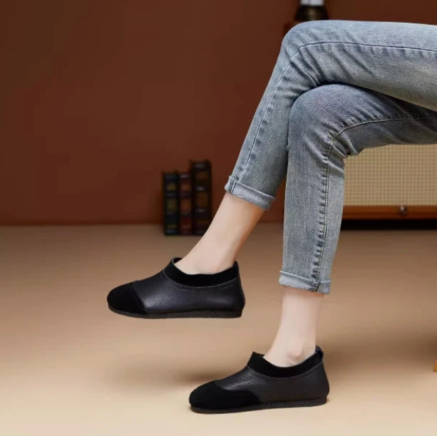 Careaymade-Genuine leather big size women's shoes,pure handmade Winter plush soft thick warm cotton boots women antiskid shoes