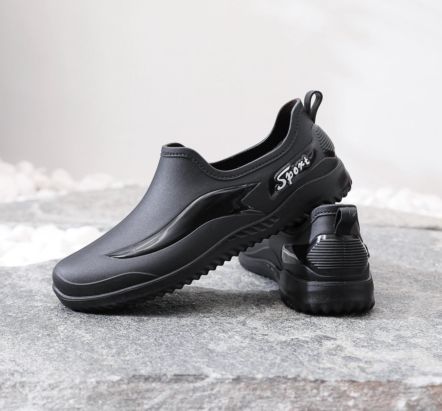 Low-top Rain Boots Women's Kitchen Water Boots Waterproof Exterior Wear Casual Flat Work Non-slip Lightweight Men's Rain Boots