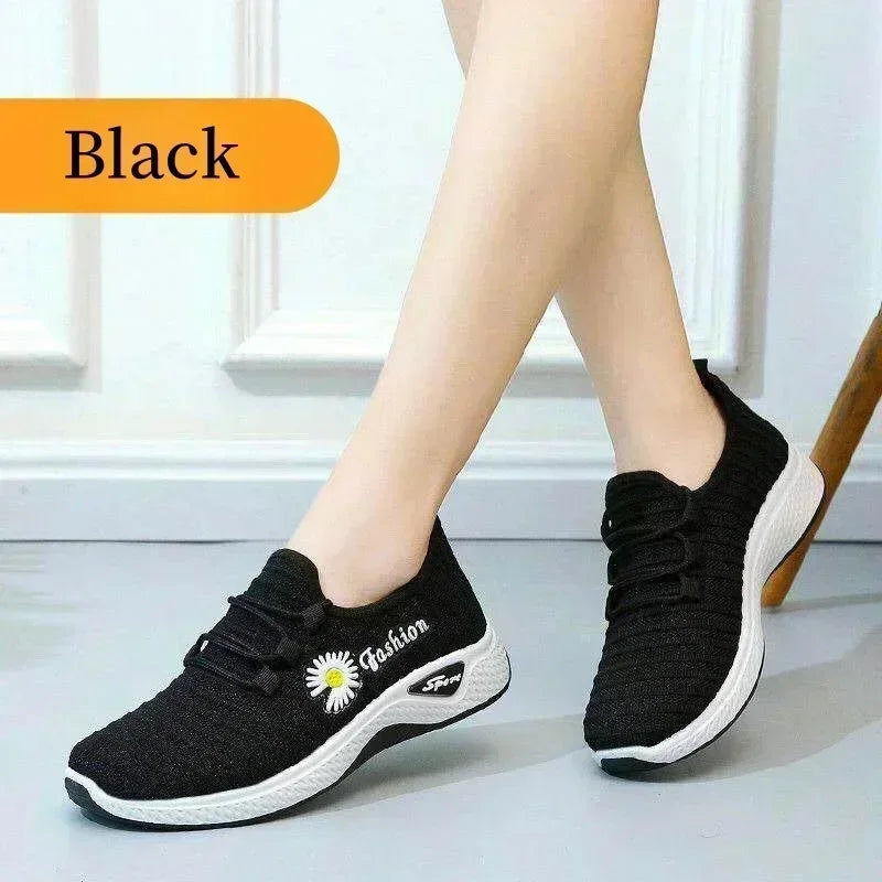 Fashionable Women's Sports Shoes, Thick Breathable Soft Sole Mesh, Lightweight Sneakers Casual Shoes, Comfort, Breathable