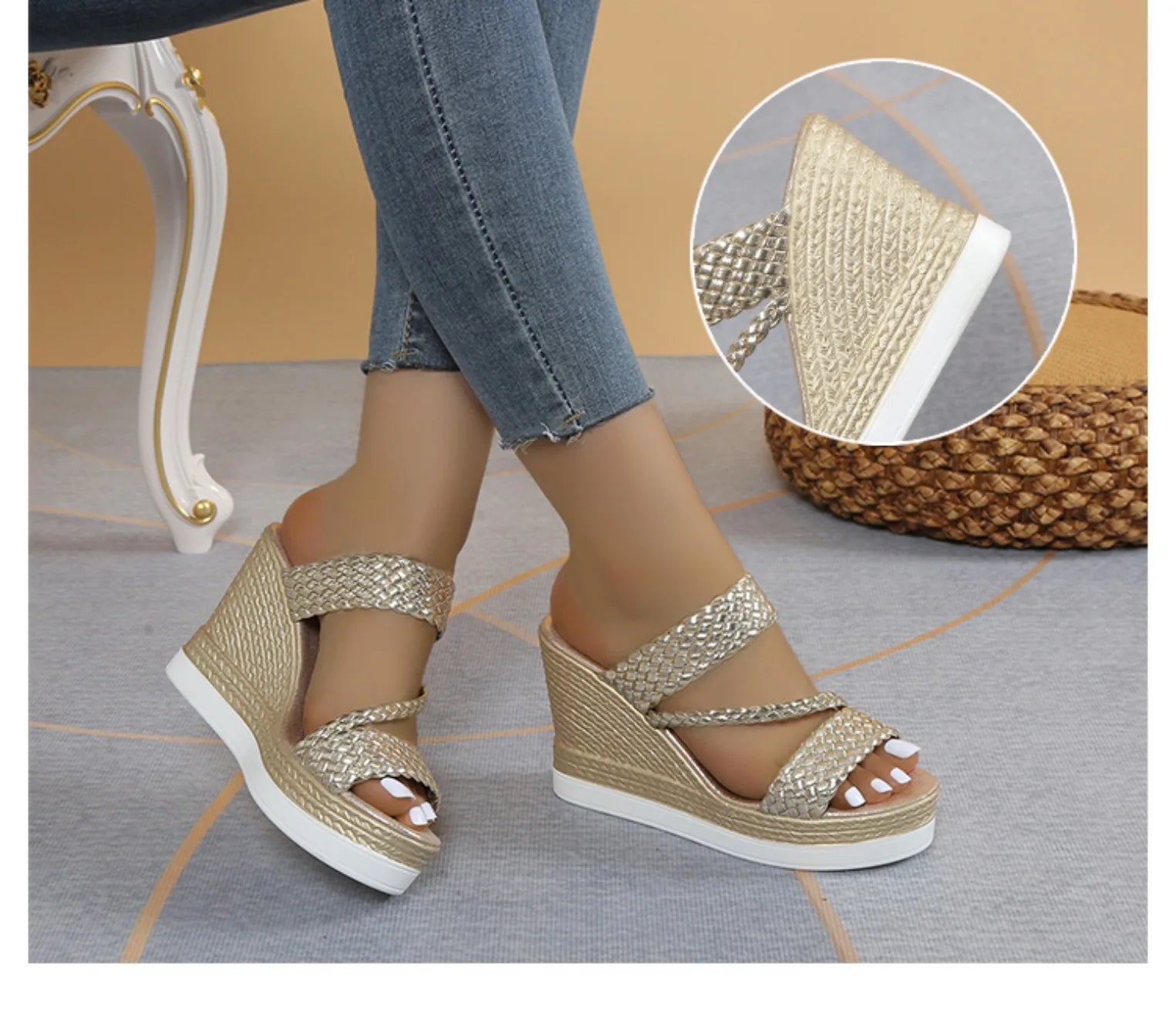 Women Sandals 2024 Summer New Outdoor Beach Sandals Comfortable Hot Shallow Wedges Shoes for Women Designer Casual Sandals