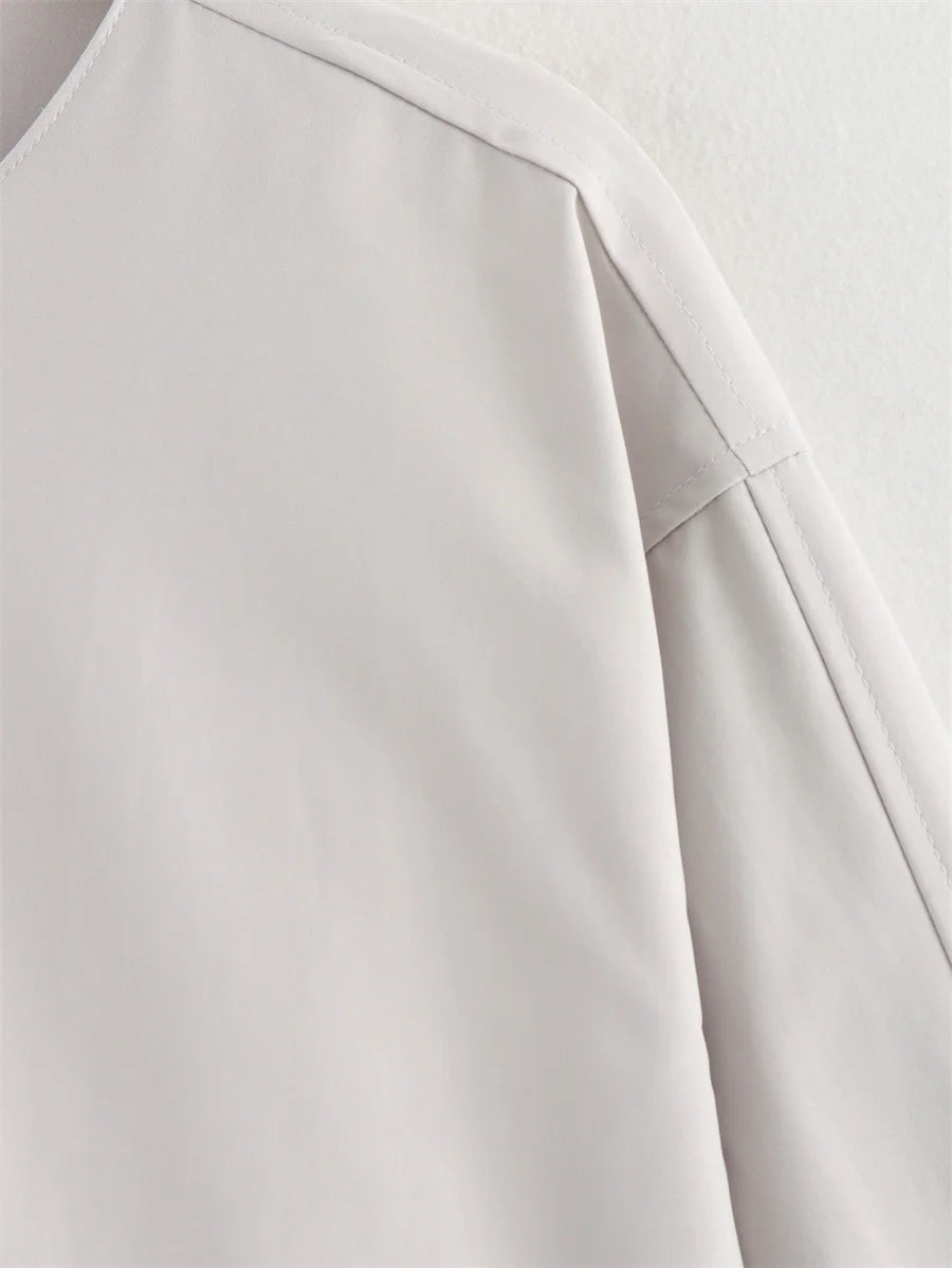 2025 Autumn Fashion Pocket Windbreaker Jackets Women Loose Crewneck Chic Outerwear Coat Female Short Jacket Mujer Clothes