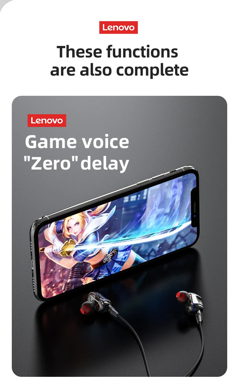 Lenovo Original HE05 Pro TWS Wireless Earphone Bluetooth 5.0 Waterproof Microphone Sports Noise Reduction Neckband Headphones