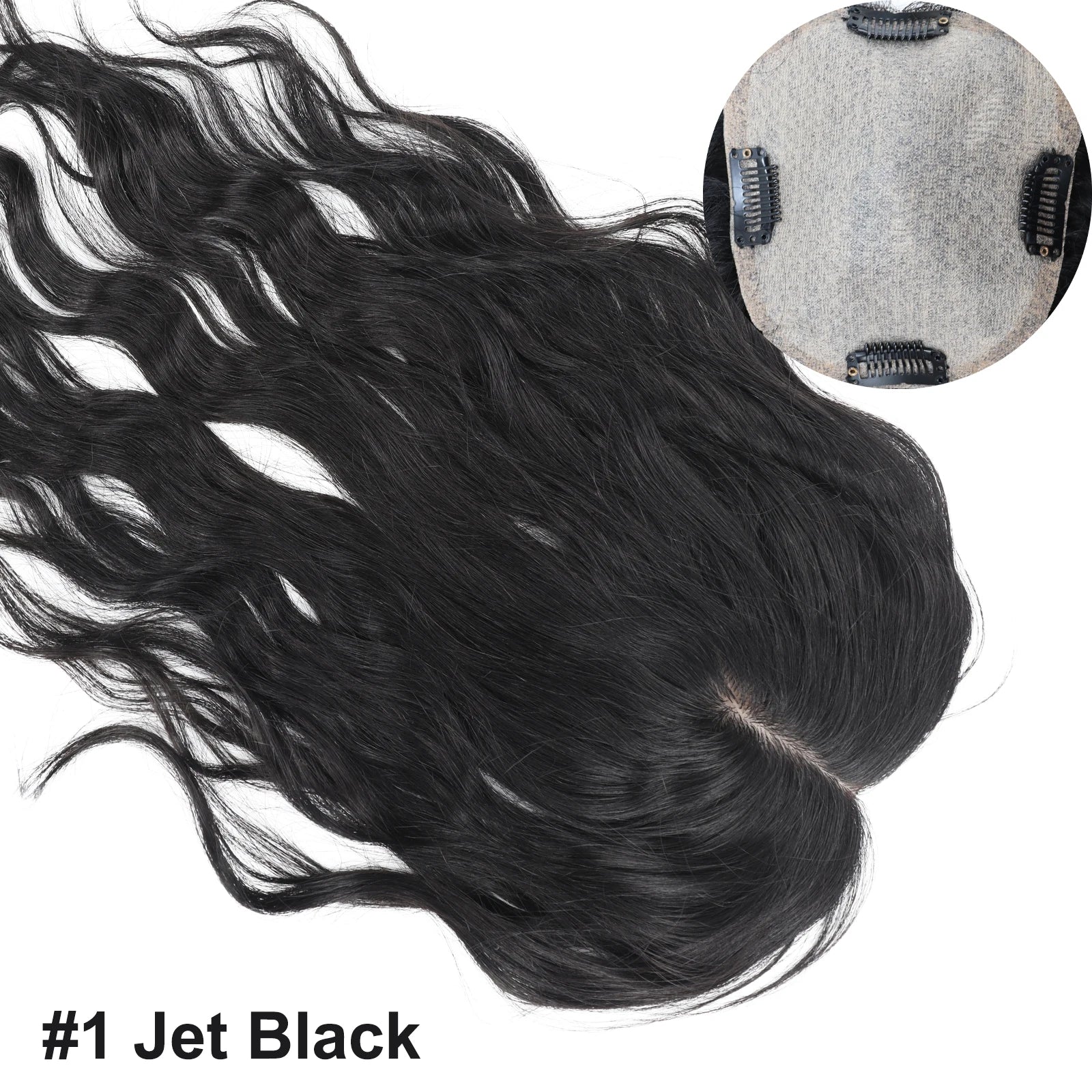 Silk Skin Base Topper with Clips in #4 Medium Brown Real Virgin European Human Hair Toupee for Women 6x6" Silk Top Hairpieces