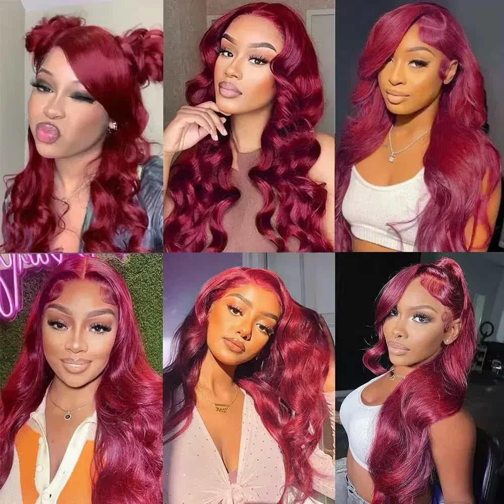 Lafino Loose Body Wave 13x4 Lace Frontal 99j Hd Lace Frontal Wig 13x6 Burgundy Human Hair Wig Colored Human Hair Wigs For  Women