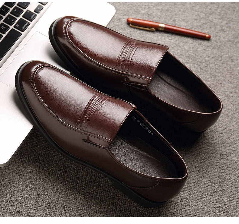 Mens 6CM Height Increase Dress Shoes Fashion Pointed Toe Business Casual Elevator Shoes Leather Oxfords Shoes Zapatos De Hombre