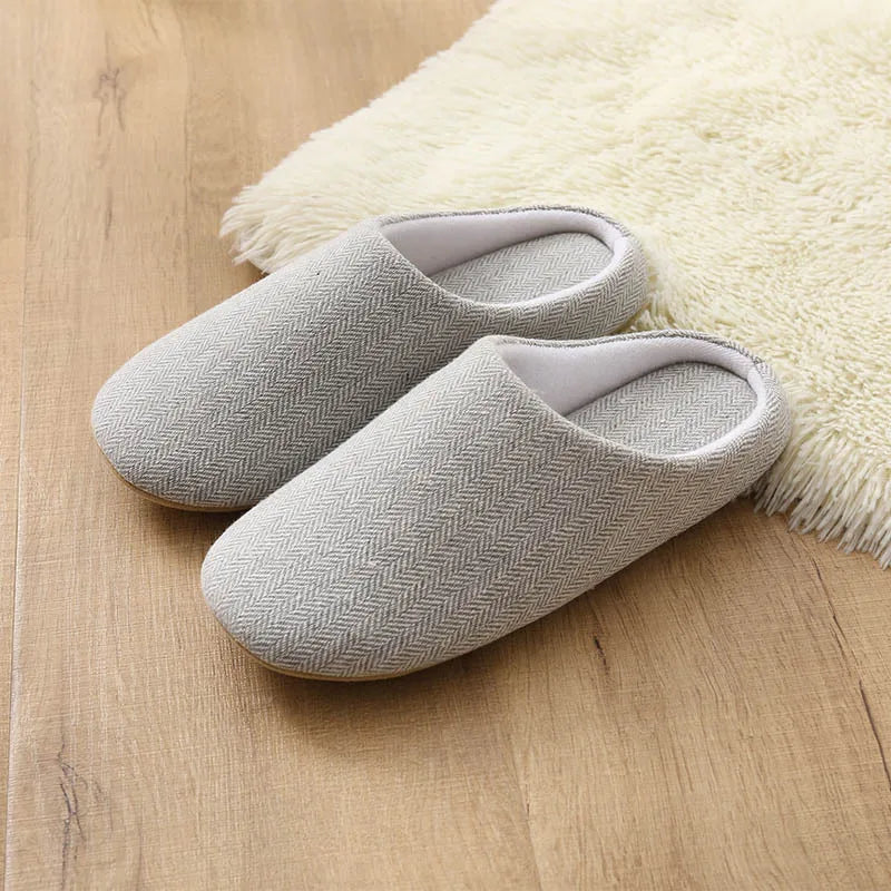 2024 Winter Women Warm Slippers Men Indoor Home Bedroom Flat Slides Couples Casual Plush Non-slip Flip Flops Ladies Soft Sandals