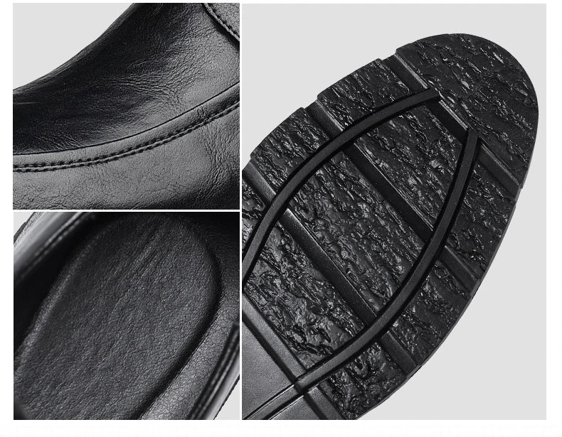 5 8 10 Cm Heel Leather Men's Dress Shoes Fashion Casual New Designer Cowhide Lace-up Platform Wedding Shoes for Man