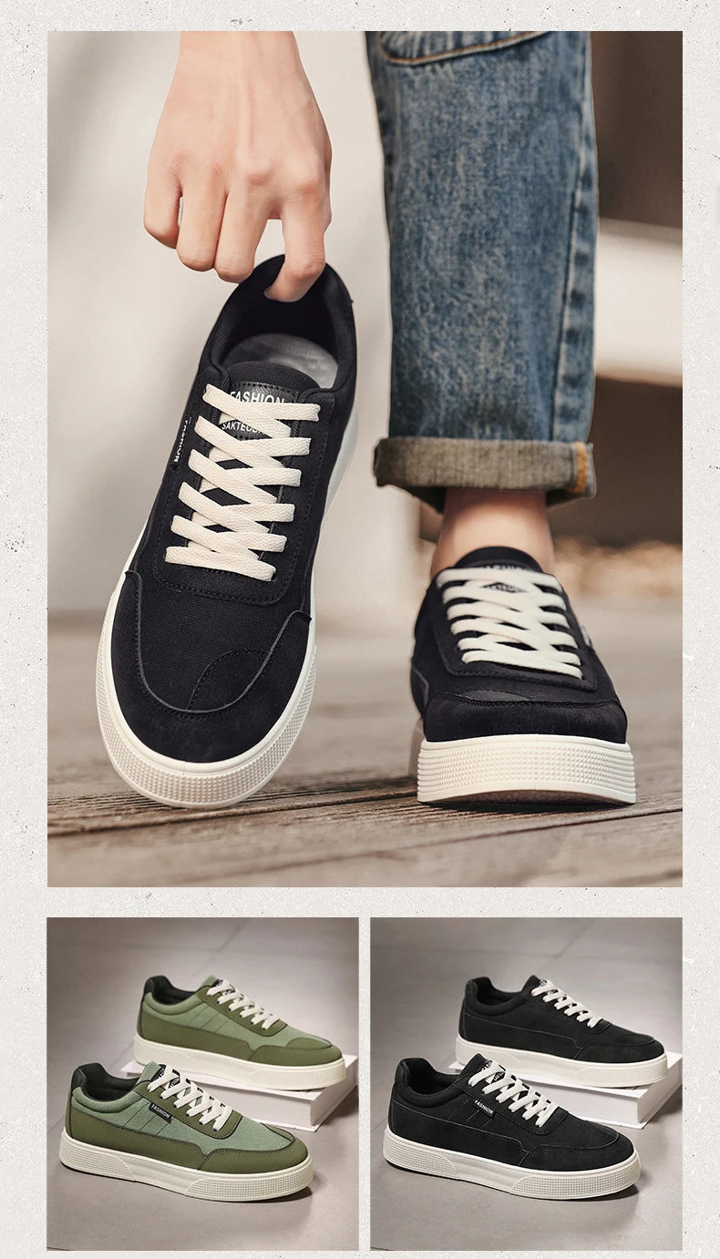 Men's plus size casual shoes summer new soft-sole non-slip outdoor thick-sole walking shoes fashion sports board shoes flat shoe