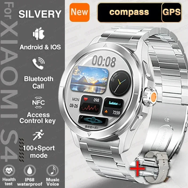 Xiaomi S4 Ultra Outdoor Sports Smart Watch Men AMOLED Screen NFC GPS Compass Heart rate Waterproof Bluetooth Call SmartWatch