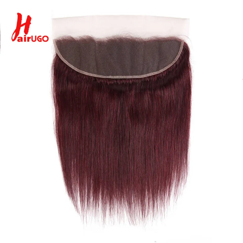 HairUGo Brazilian 99J Body Wave 13x4 Lace Front 100% Human Hair 130% Density Remy Hair Burgundy Lace Frontal With Baby Hair