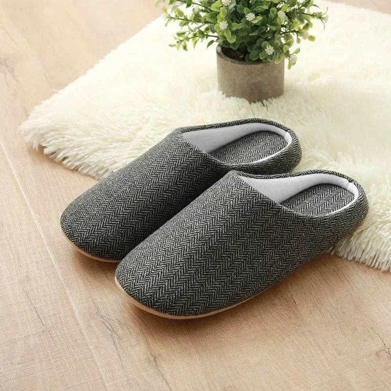 2024 Winter Women Warm Slippers Men Indoor Home Bedroom Flat Slides Couples Casual Plush Non-slip Flip Flops Ladies Soft Sandals