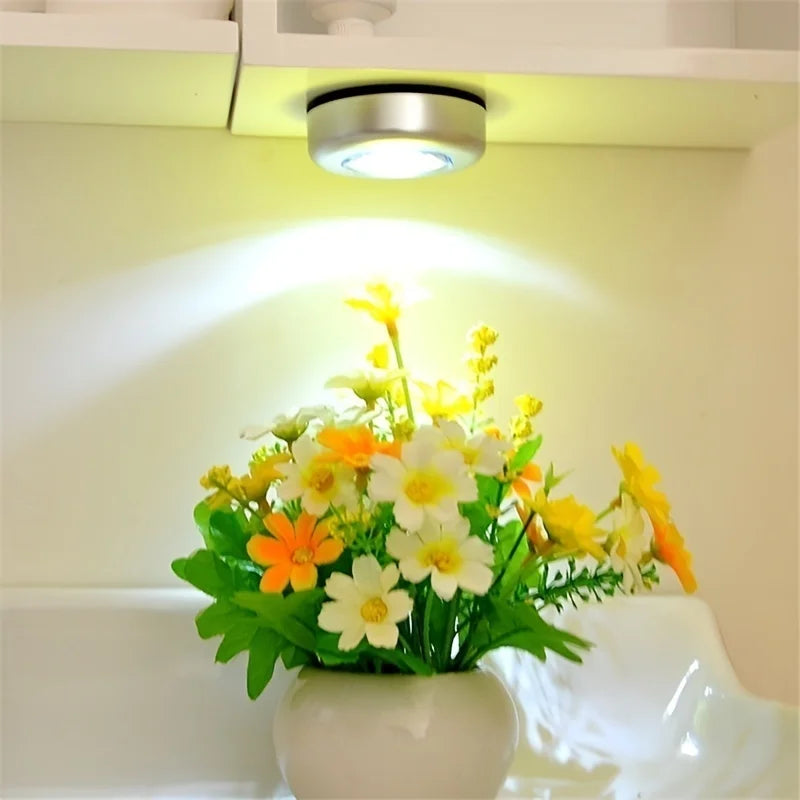 1/4/10 件 Mini Led Night Light, Self Adhesive Push Light Stairs Hallway Closet Kitchen Bedroom, Cabinets, Counters, Hallway