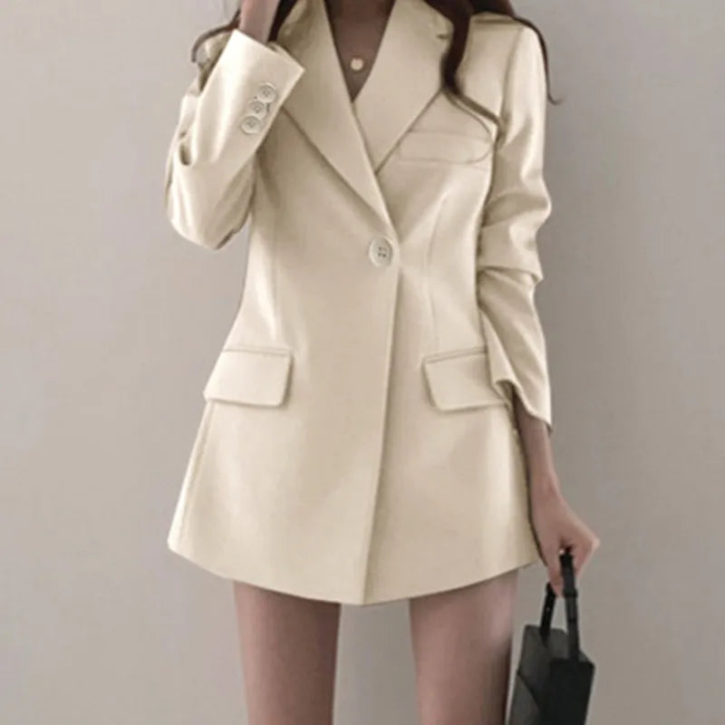 Autumn Winter Slim Women's Blazers Chic Casual Office Lady Suit Solid Fashion Coat Luxury Female Blazer Mujer Korean Style