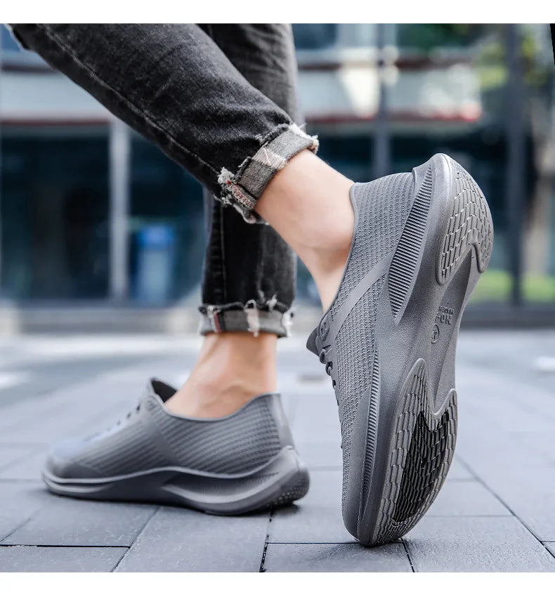 New Men's Outdoor Hiking Rain Boots Fashion Beach Non Slip Rain Shoes Rubber Fishing Work Shoes Durable Waterproof Rubber Shoes