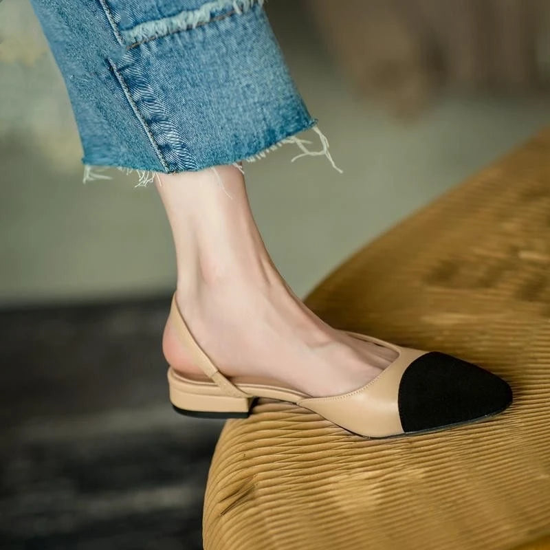 Summer Sandal For Women High Heels Sandals Retro Closed Square Toe Mules Shoes Girls Wedding Shoes Elegant Womans Low Heels Shoe