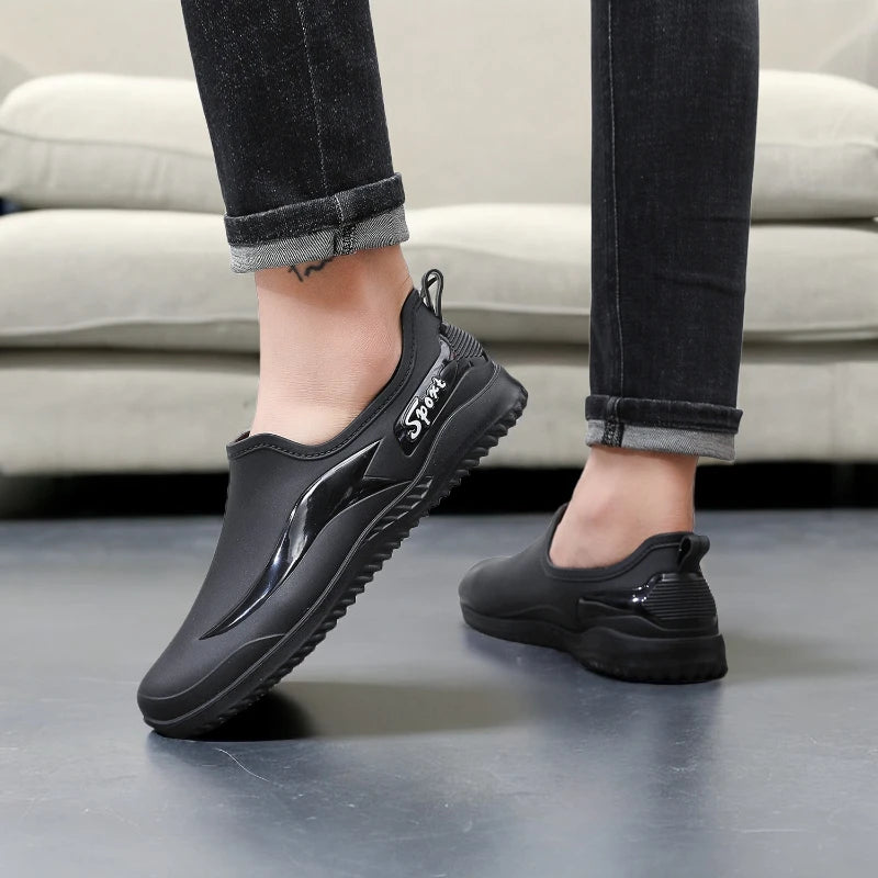 Low-top Rain Boots Women's Kitchen Water Boots Waterproof Exterior Wear Casual Flat Work Non-slip Lightweight Men's Rain Boots