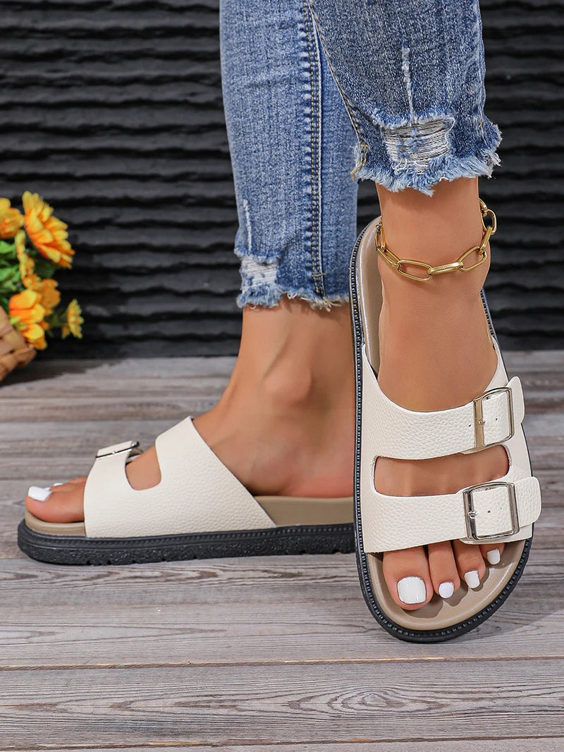 Classic Buckle Strap Birken Slippers Woman Soft Cork Footbed Thong Sandals Ladies Brand Design Comfort Beach Flip Flop Shoes