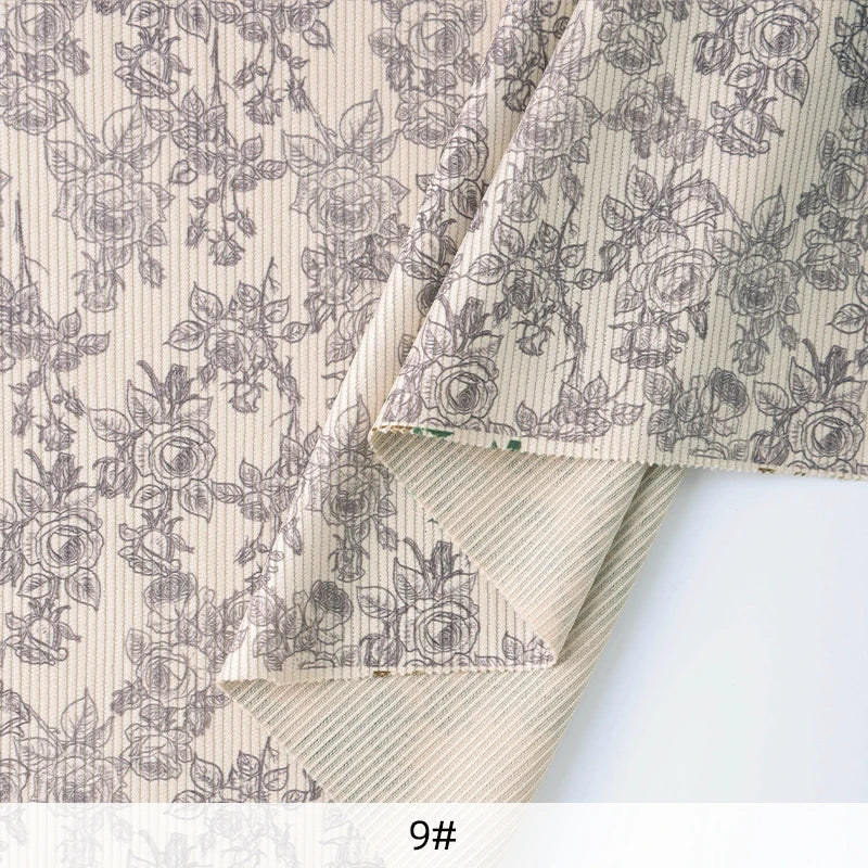 0.5/1/2Yard Ribbed Corduroy Fabric Vintage Style Colour Print Spring Autumn DIY Sewing Fabric Making Pants Jacket Clothing Cloth