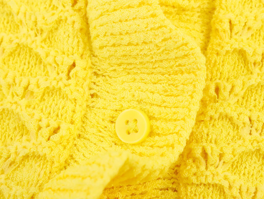 DEEABAE Spring Women's French Style Design With Layered Decorative Buttons And Round Neck Long Sleeved Knitted Jacket