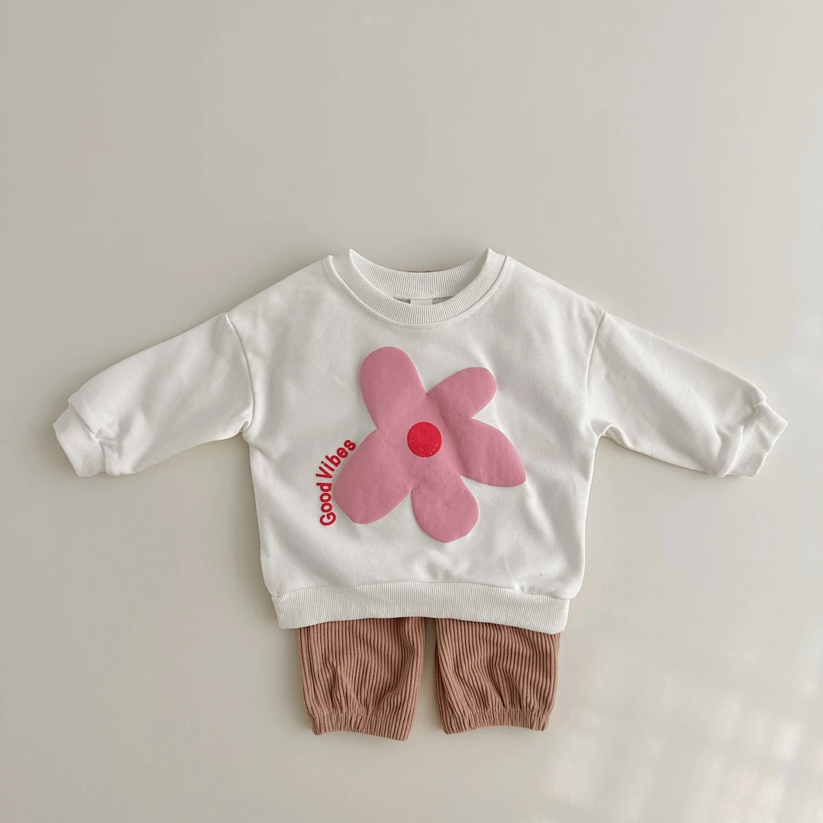 2023 Autumn Baby Girls Clothes Set Retro Prints Sweater+Corduroy Pants 2PCS/Set Children's Clothing Baby Boys Outfit Cotton Suit