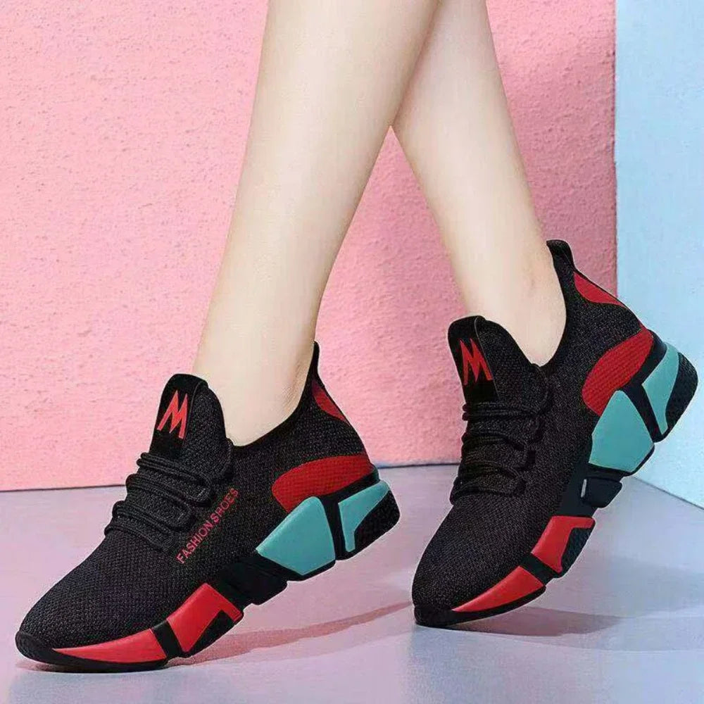 Fashionable Women's Sports Shoes, Thick Breathable Soft Sole Mesh, Lightweight Sneakers Casual Shoes, Comfort, Breathable
