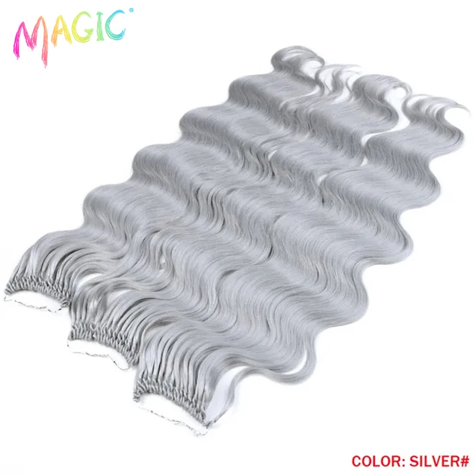 Noble 18 Hair Body Wave Crochet Hair Extension Ponytail Extensions 24" Fake Hair Goddess Braids Crochet Braids Hair Extensions