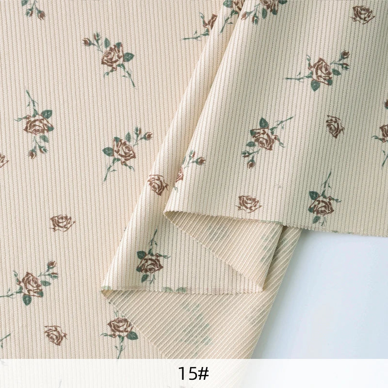 0.5/1/2Yard Ribbed Corduroy Fabric Vintage Style Colour Print Spring Autumn DIY Sewing Fabric Making Pants Jacket Clothing Cloth