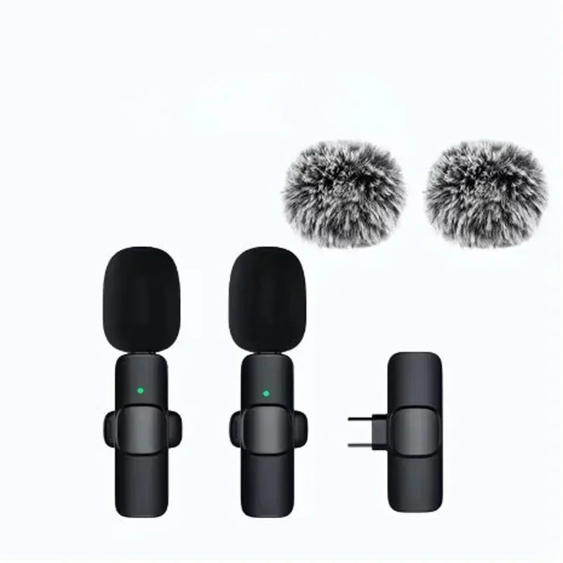 Lavalier Microphone Audio Video Recording Mini Replaceable Windproof Fleece Microphone for vlog YouTube Shooting Wireless Mic