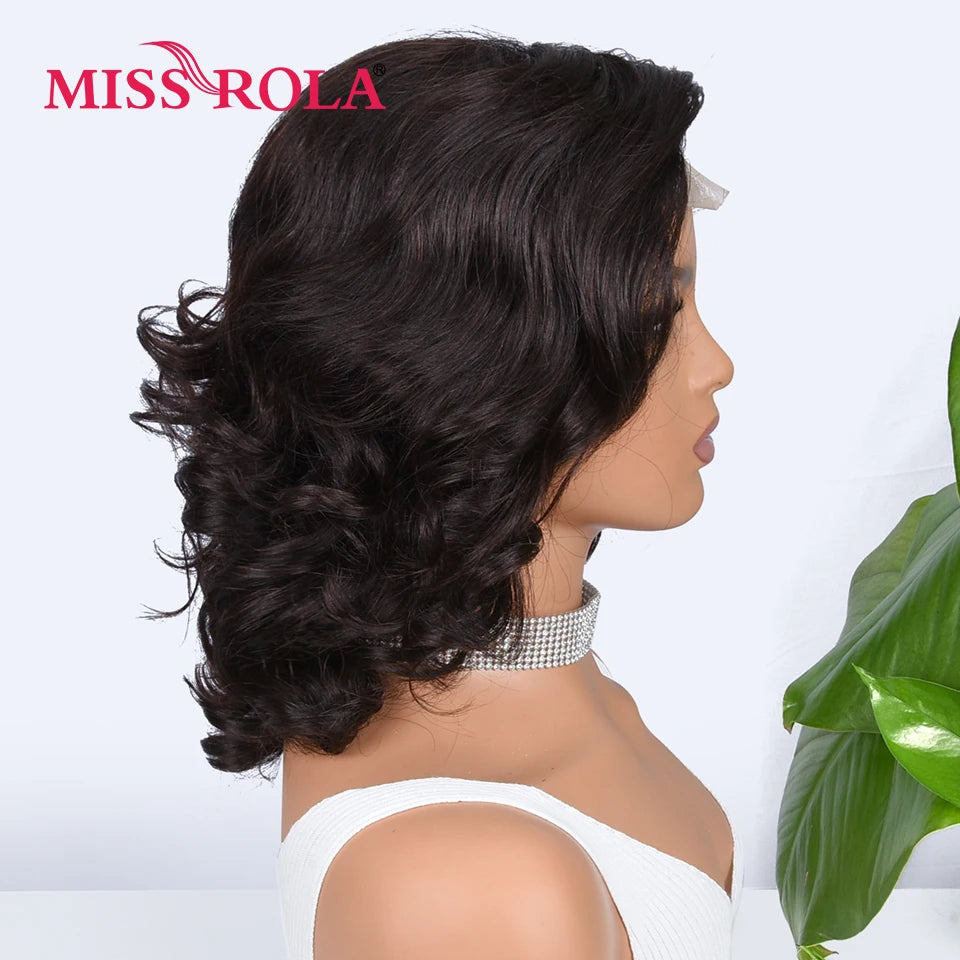 Miss Rola Loose Wave 4X4 Lace Closure Human Hair Wigs 180% Density Pre Plucked Baby Hair Brazilian Remy  Curly Hair Wigs