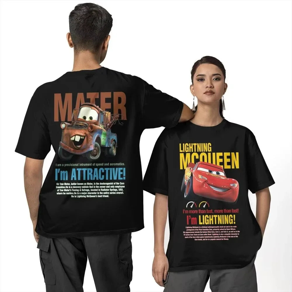 Vintage Brown Cars Mater T-Shirts Sally Carrera Men's And Women's Lightning Mcqueen  New Arrival Clothing Love Gift For Couple