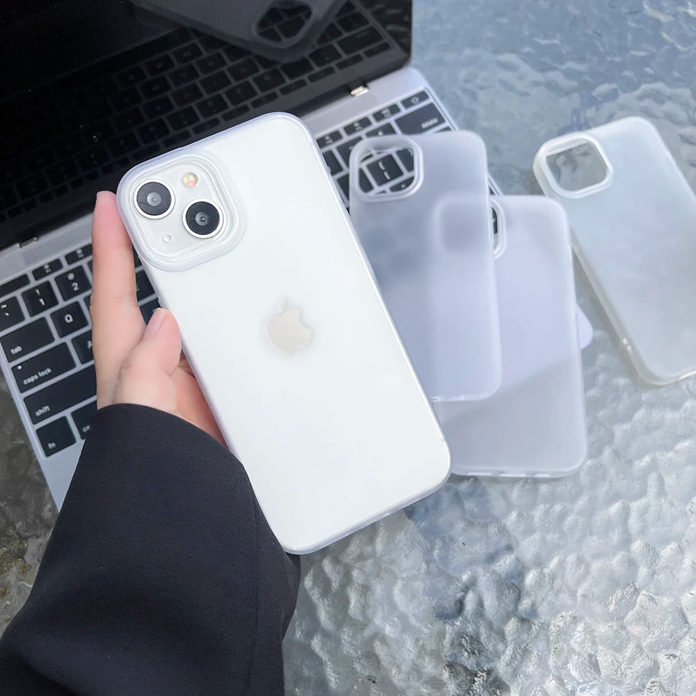 Soft TPU Matte Phone Case for iPhone 11 Cases iPhone 13 15 12 16 17 Pro Max 14 Plus 17 Air 12 Mini Transparent Fundas Cover