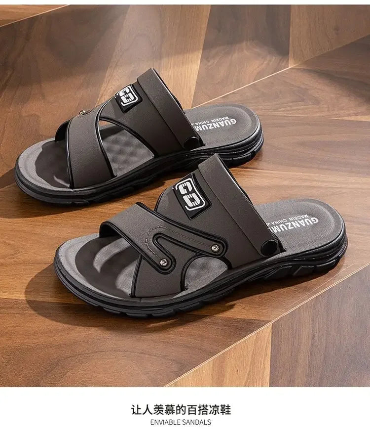 Simple Comfort Mens Slippers Soft Sole Versatile Men Shoe 2025 Summer Comfort Men Sandals Thick Soled Anti Slip Men Casual Shoes
