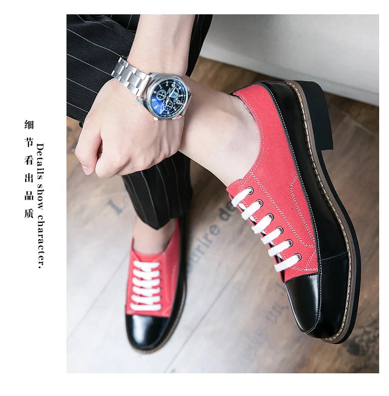Leather Shoes Men Casual Lace Up Loafers High Quality Low Heel Platform Shoes Leather Premium Casual Luxury Brand Oxford Shoes