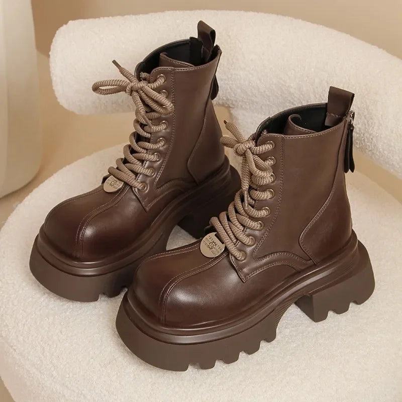 Women Flats Ankle Cool Boots Autumn Designer Platform Shoes 2024 New Brand Fashion Dress Chelsea Boots Walking Zapatillas Female