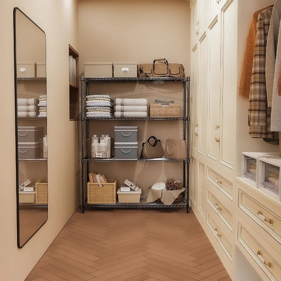 1400 lbs 4 Tier Storage Rack Metal Wire Shelving Unit Storage Standing Household Shelf Organizer for Kitchen Pantry Closet Gara